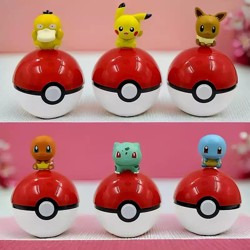 Pokemon Mini Figures with Poké Balls (Set of 6) Open Box