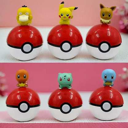 Pokemon Mini Figures with Poké Balls (Set of 6) Open Box