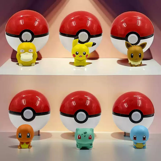 Pokemon Mini Figures with Poké Balls (Set of 6) Open Box