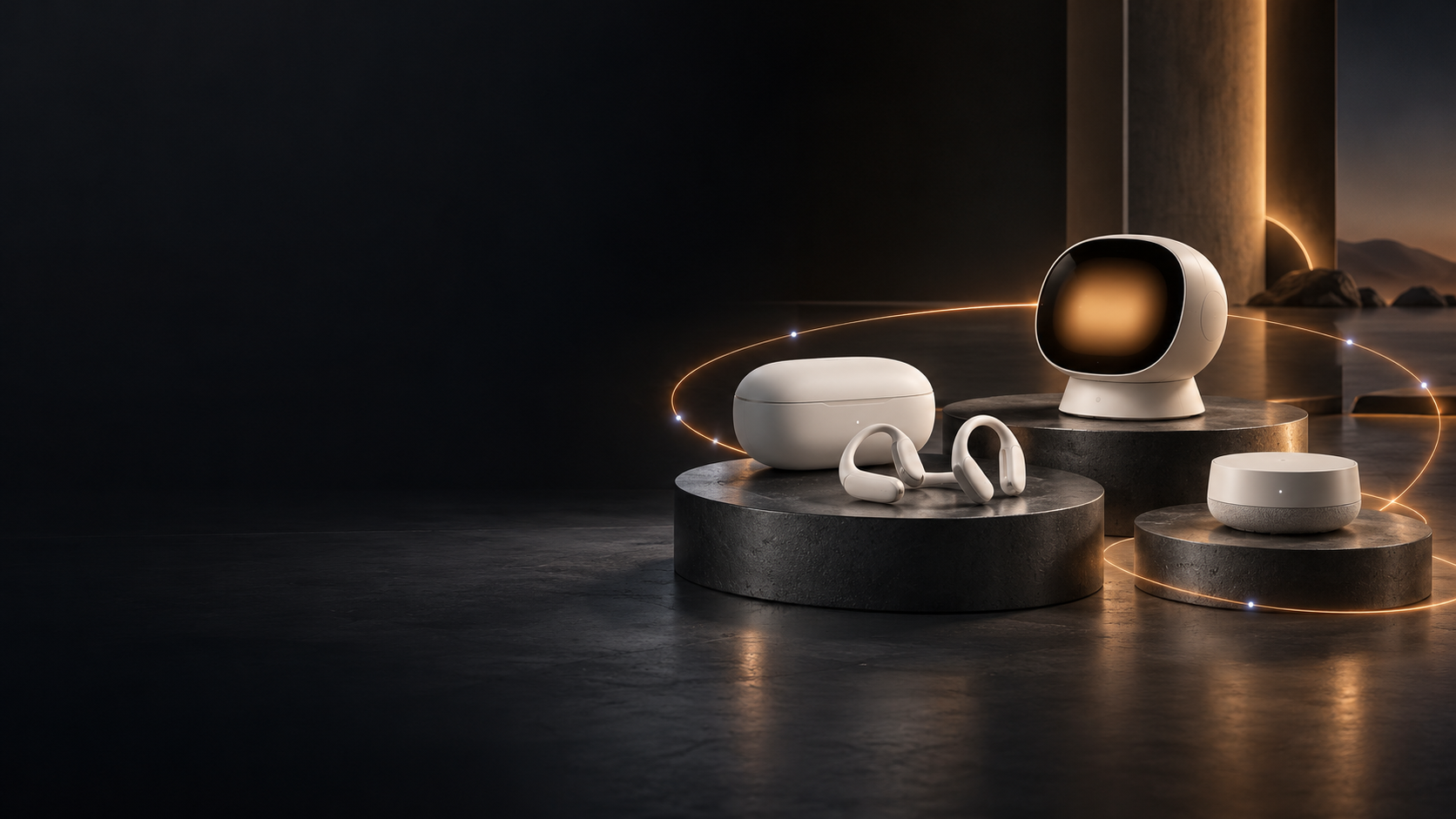 AI-generated concept illustration of consumer technology devices; not a photograph of products currently offered by GrandSight.